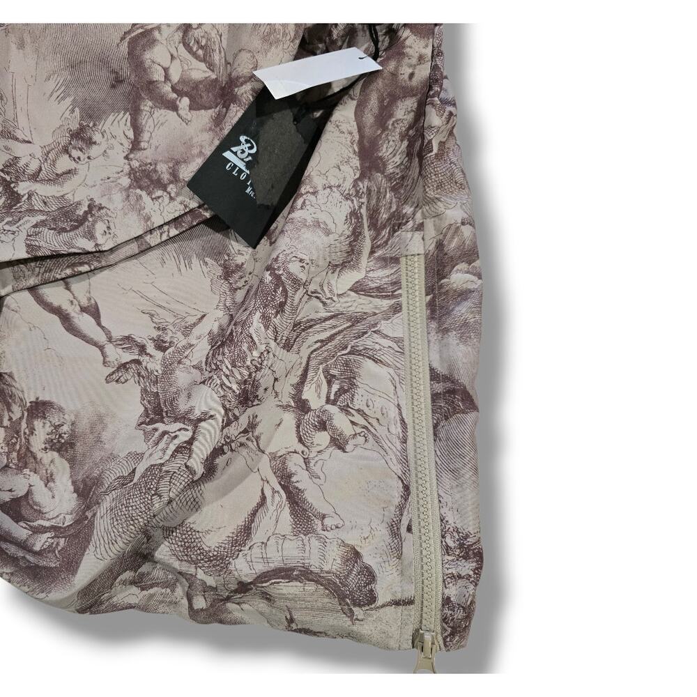Brooklyn Cloth Men’s Medium Renaissance Cherub Print Anorak Windbreaker Jacket - Picture 3 of 8